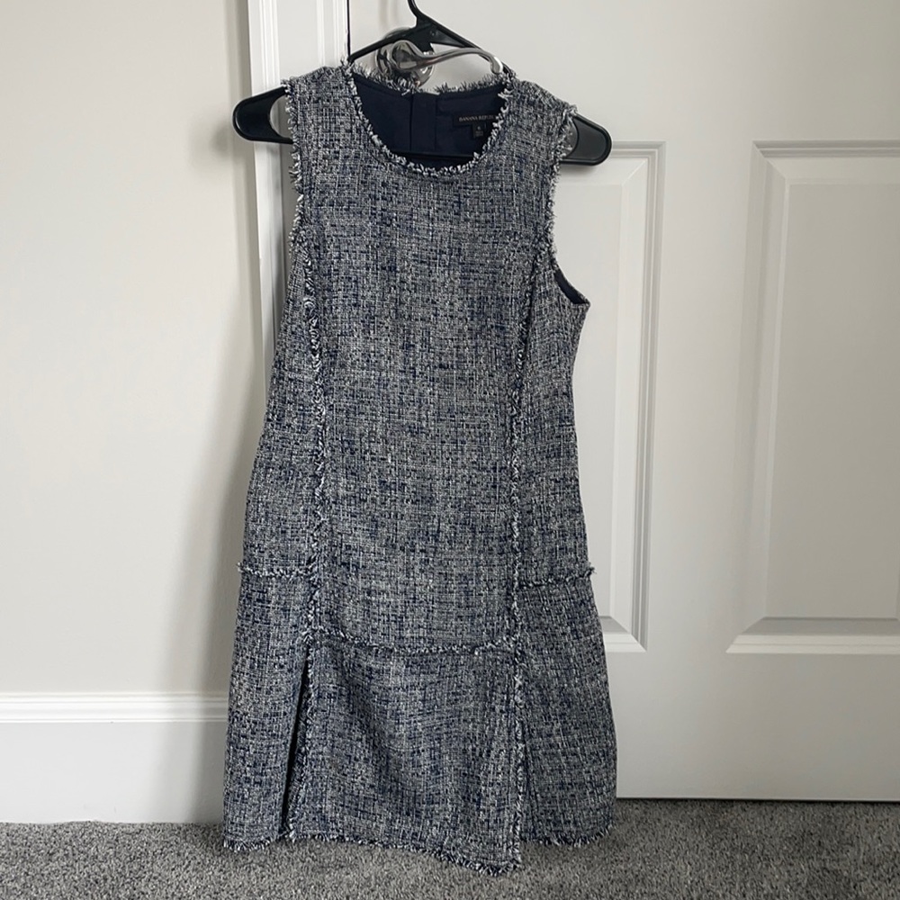 Banana republic shift dress blue Chanel style size 6 - Picture 1 of 8